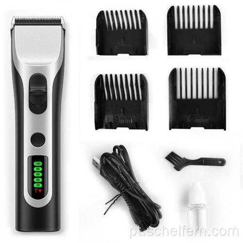 Clippers de cabelo profissional LED sem fio elétrico